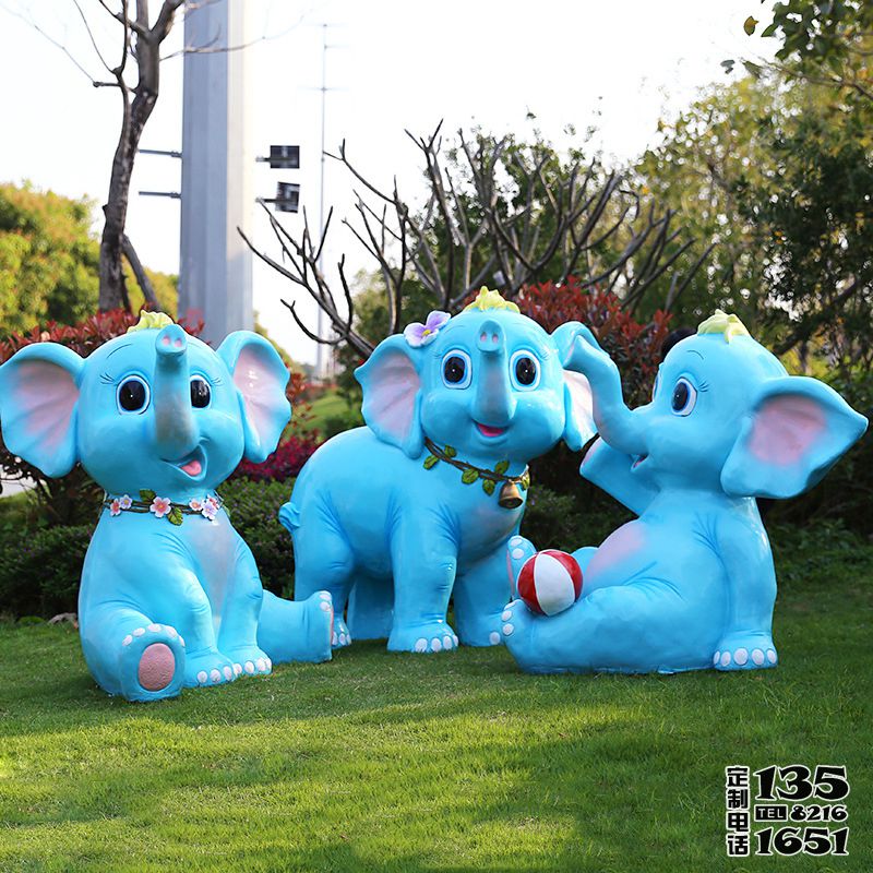 公園戶外玻璃鋼卡通大象雕塑 公園戶外玻璃鋼卡通大象雕塑