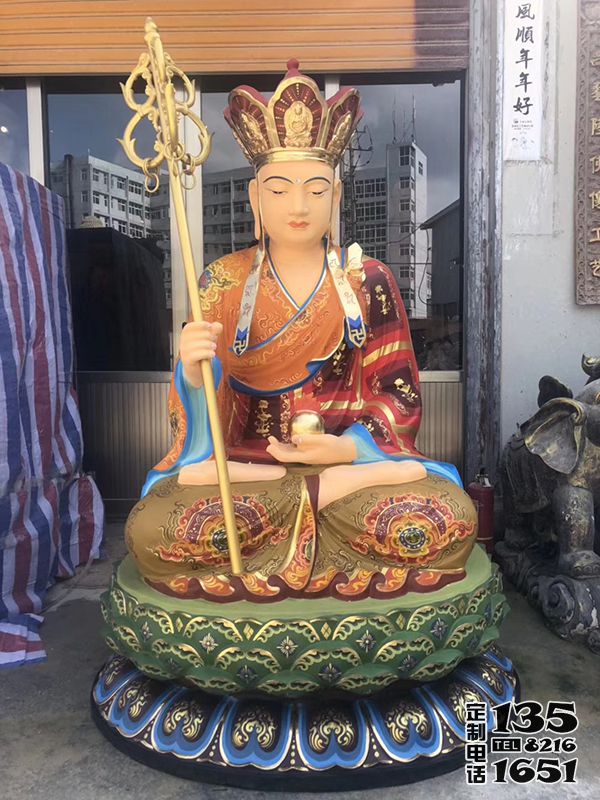 寺廟大型佛像玻璃鋼彩繪地藏王雕塑 寺廟大型佛像玻璃鋼彩繪地藏王雕塑